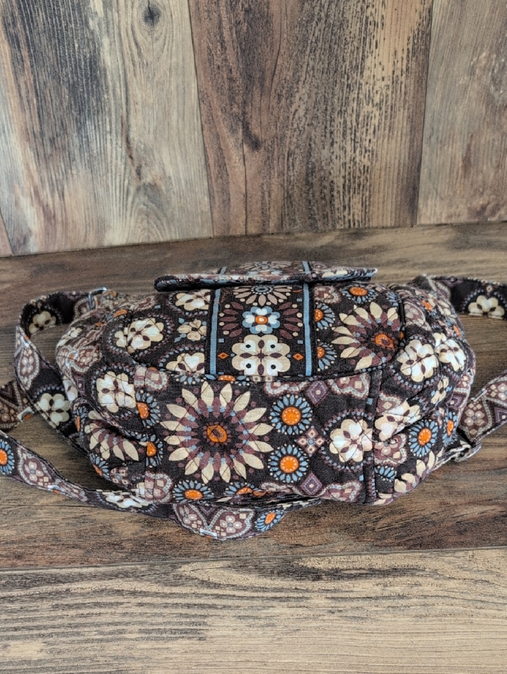 Vera Bradley Brown Floral Quilted Shoulder Crossbody Bag AB182 - Picture 3 of 8